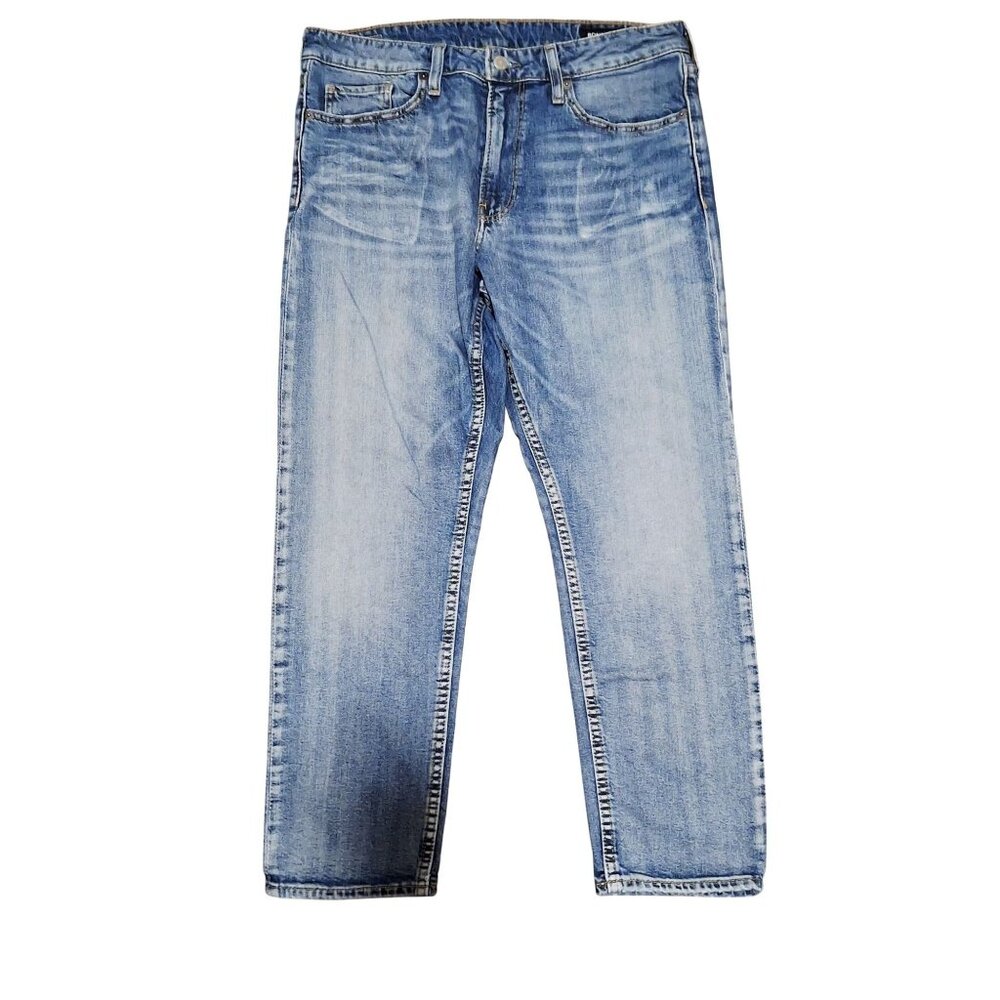 Bonobos Mens Straight Fit Light Wash Jeans Size 34/28 Comfort